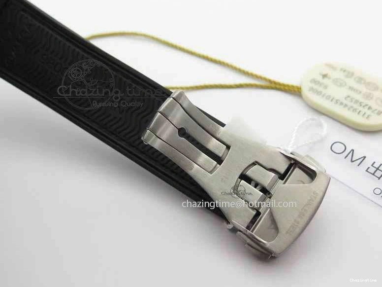 0217 Tailored Planet Ocean Master Chronometer SS OM 1:1 Best Edition Black Dial On Leather Strap A 8173